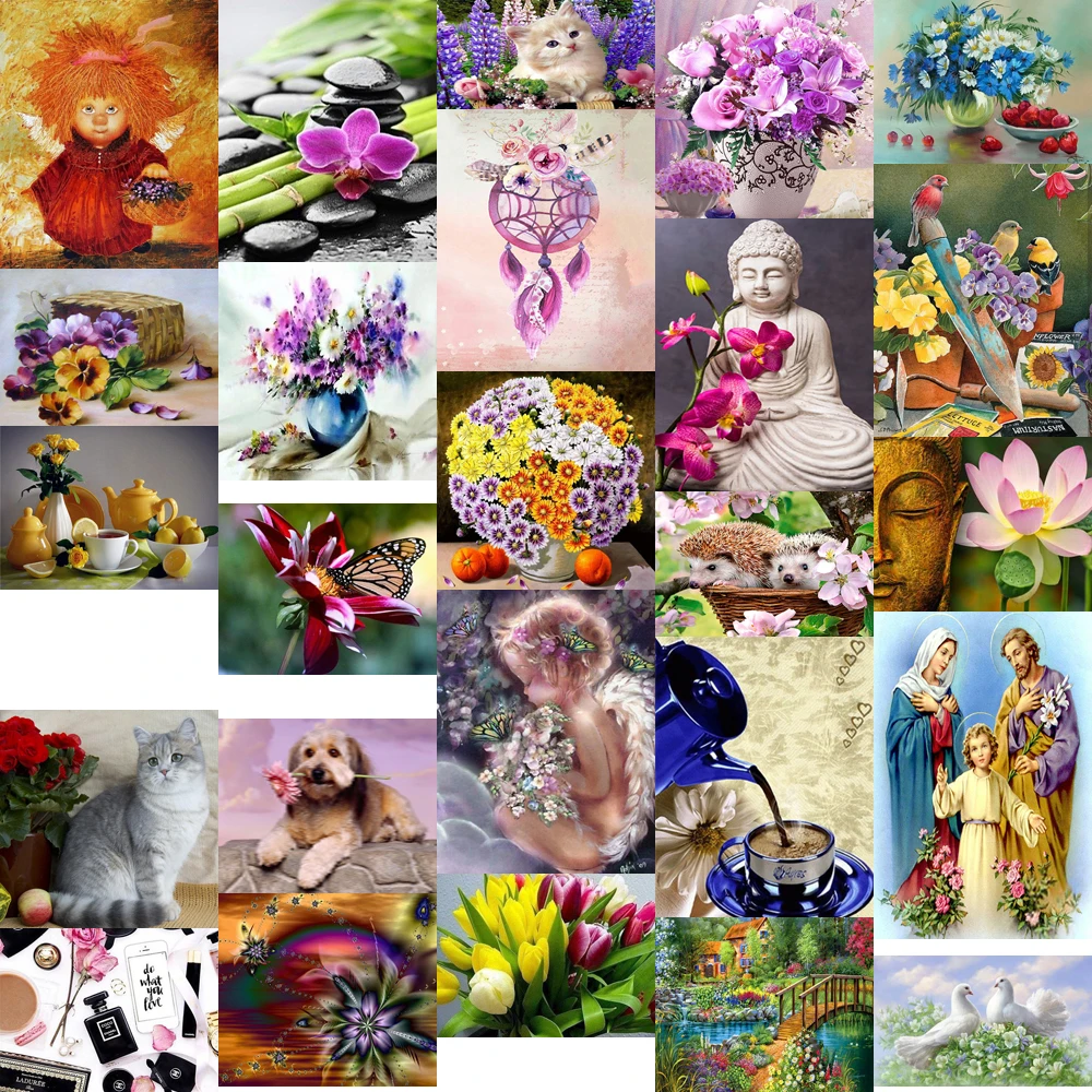 Цветочно-фруктовым рисунком Хризантема вышивка крестиком комплект люди 18ct 14ct 11ct