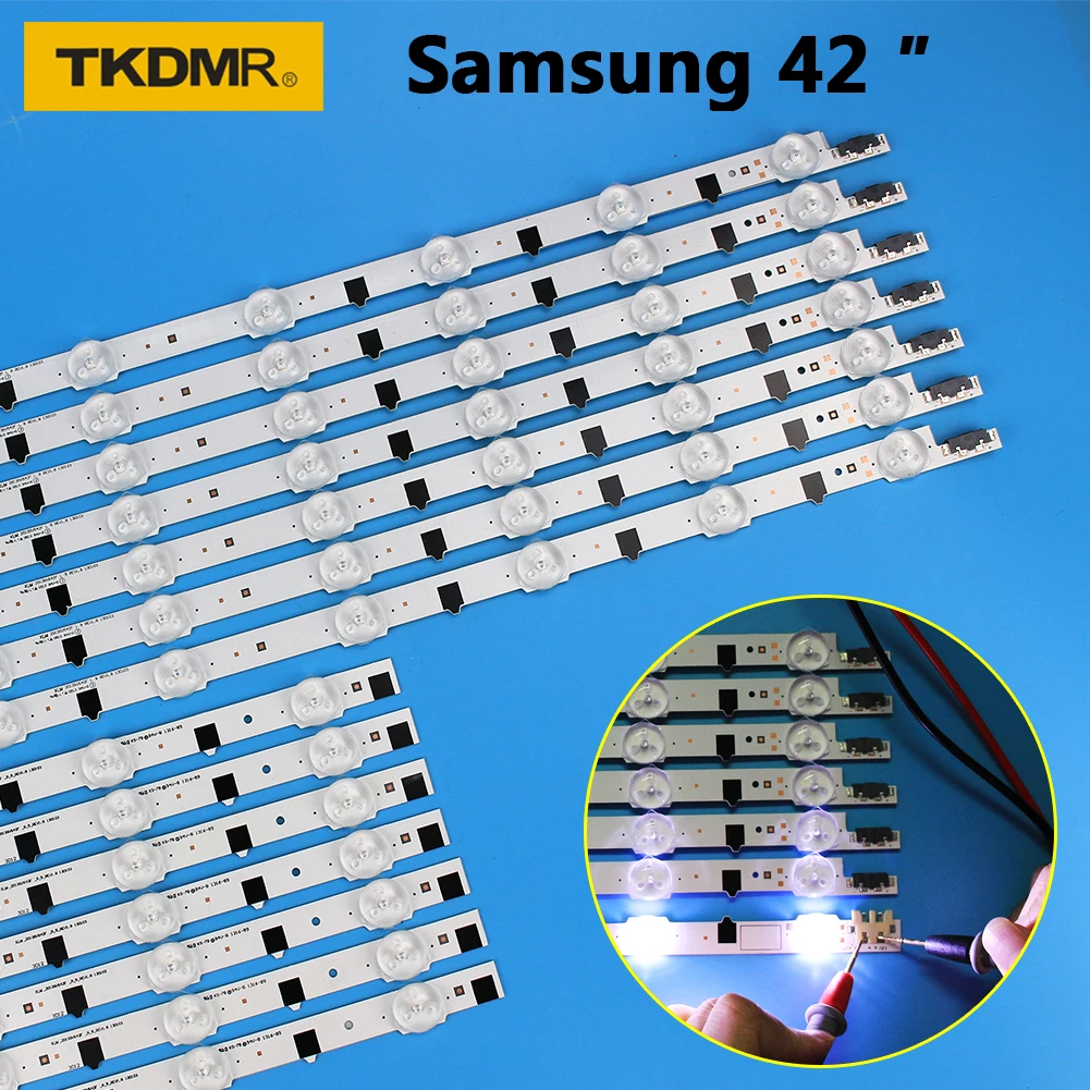 

Светодиодная лента для подсветки телевизора Samsung 42 дюйма TKDMR, 14 шт., D2GE-420SCB-R3, UE42F5000AK, D2GE-420SCA-R3, UE42F5500, UE42F5300