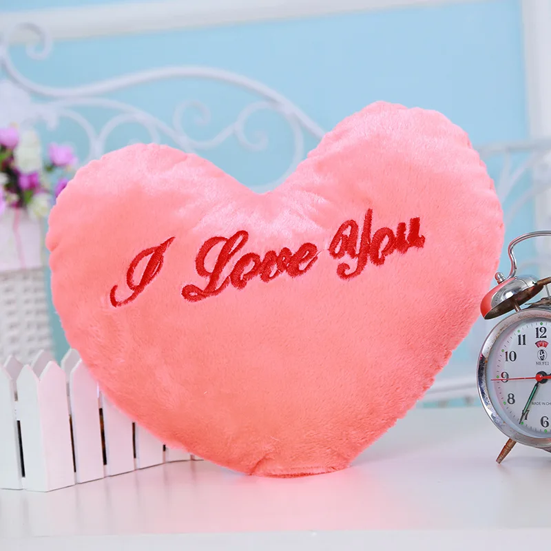 Pink I Love You VILEAD светодиодный мигающий PP хлопок мягкая плюшевая игрушка Смайлик Подушка для сна декоративные подушки для дивана - Color: Pink I Love You
