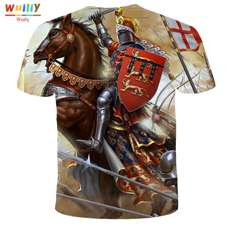 

Cavalry T-shirt For Men Summer Crusader Graphic 3D Print Tees Sport T Shirt Women/Men Novelty Tops