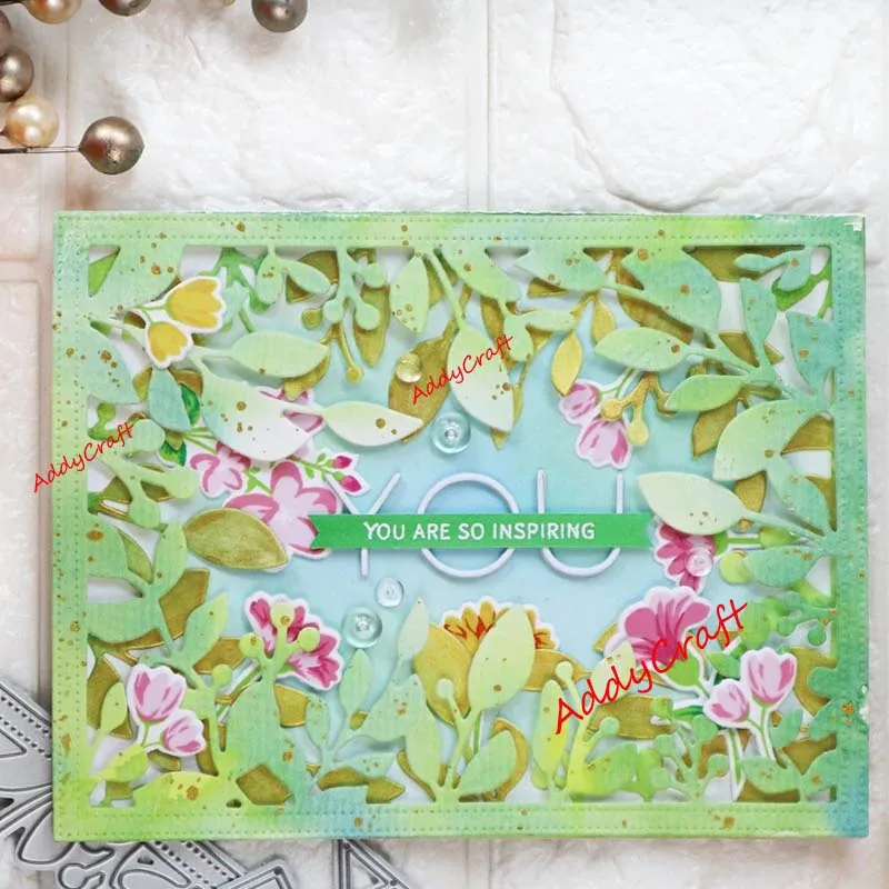 

Metal Cutting Dies Leaf frame Scrapbooking Stencil Craft Cut Die For DIY Card Crafts Handmade