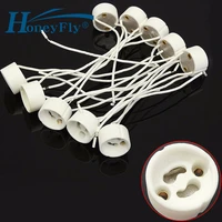 honeyfly gu10 socket base for led bulbcfl halogen lamp ceramic holder base wire connector max 100w