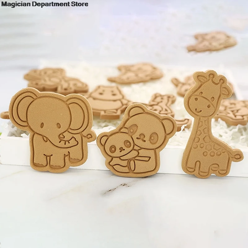 

Форма для печенья в виде слона, жирафа, детская форма ручной работы, инструмент для изготовления шоколадных конфет, мыла, милая панда, бегемо...