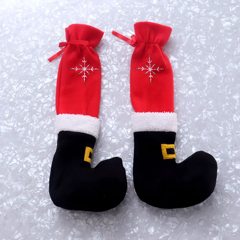 Красный Рождественский Чехол для стула с ножками стола украшение на Рождество