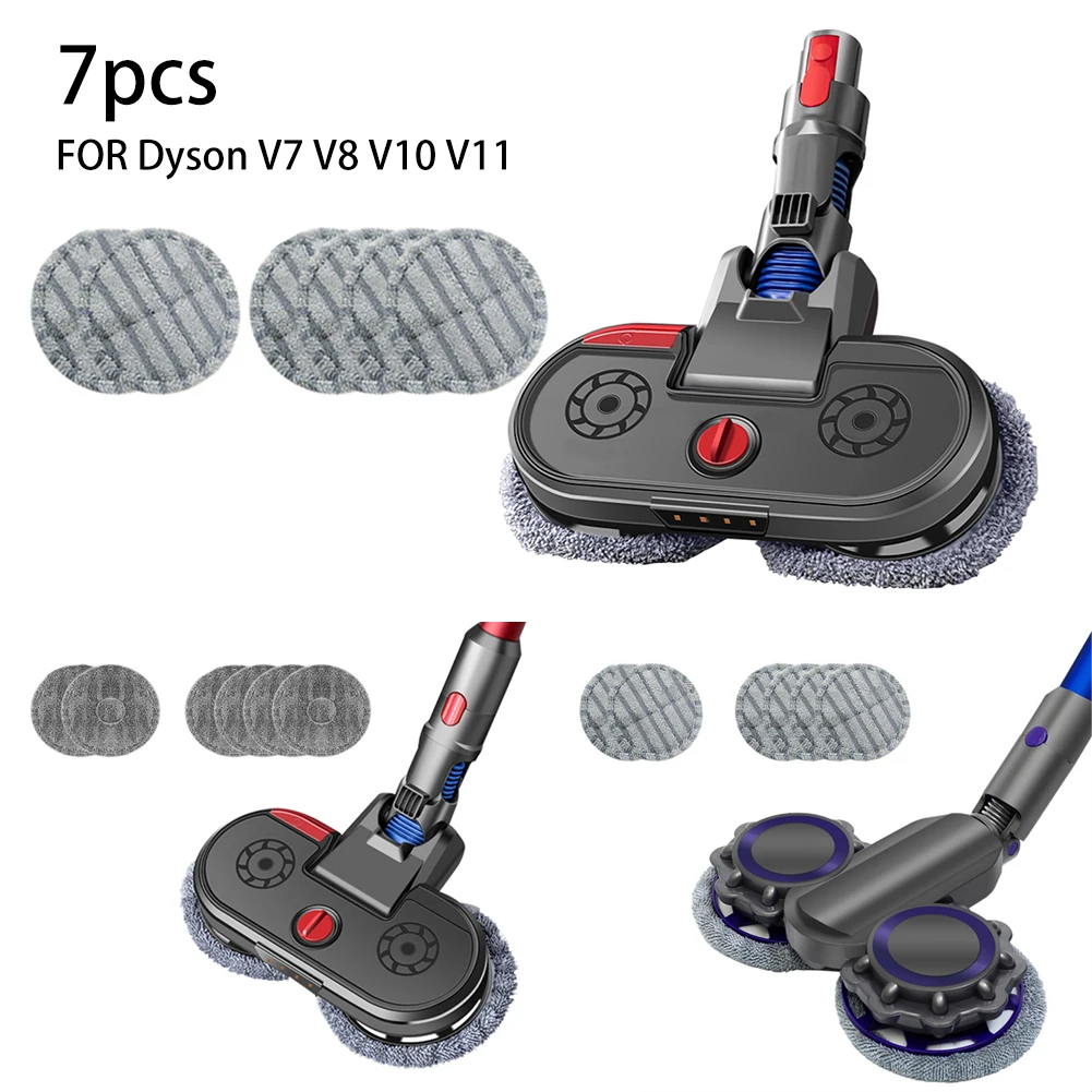 

1pcs Mop Head+6*Mop Cloth For Dyson V6 V7 V8 V10 V11 Vacuum Cleaner Parts High Quality