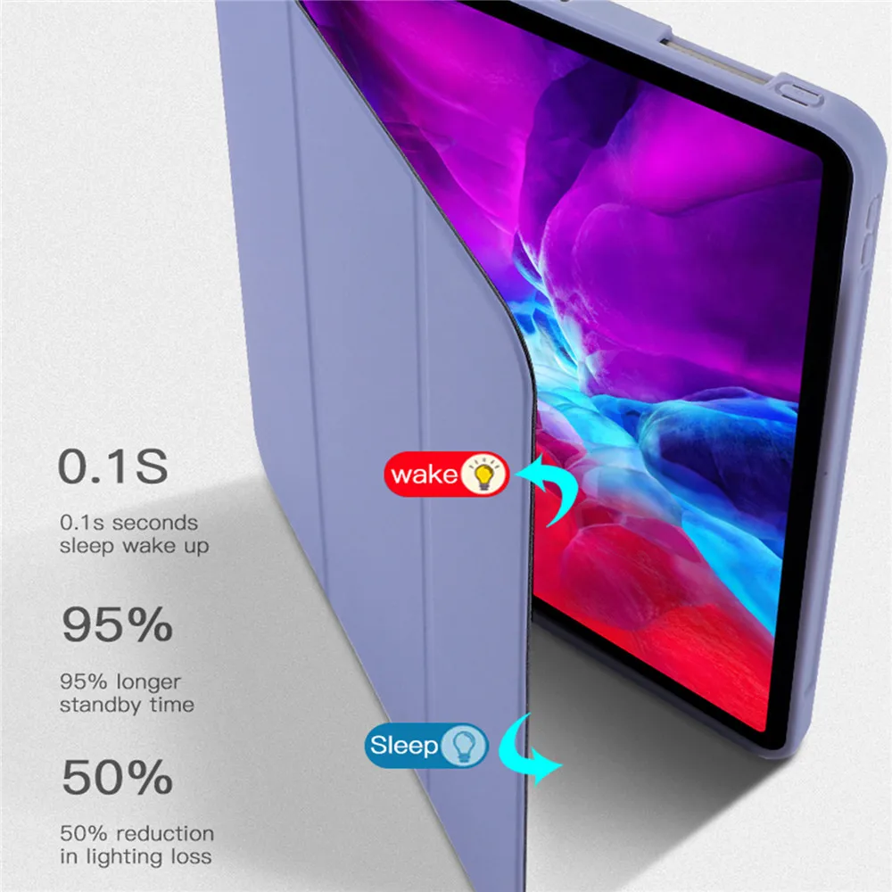 Ультратонкий кожаный чехол-книжка для iPad Pro 11/12 9 2020 быстросъемный корпус планшета