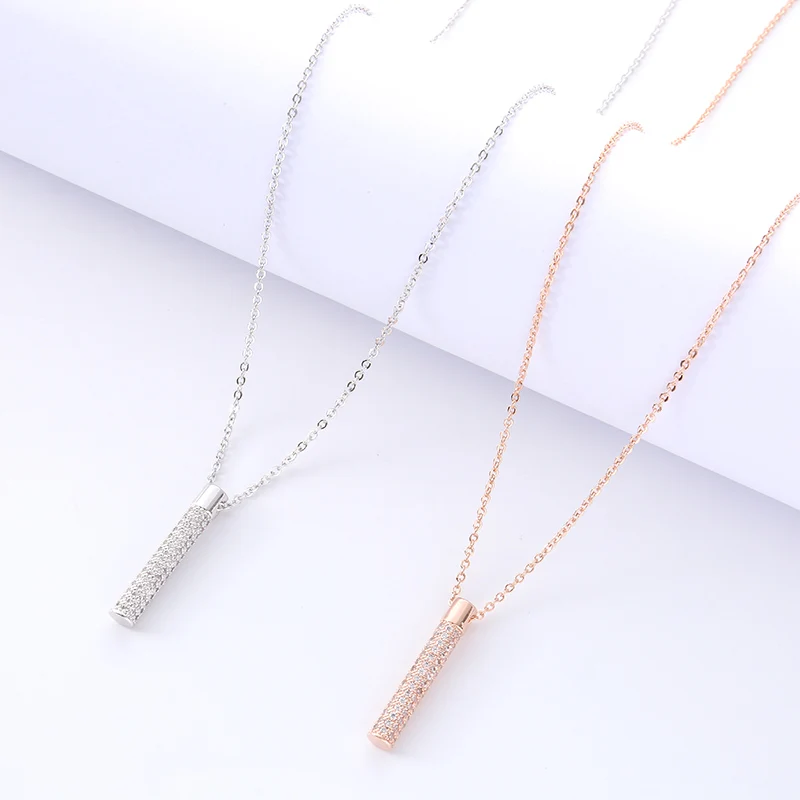 Простое цилиндрическое ожерелье с подвеской женское модное маленькое свежее