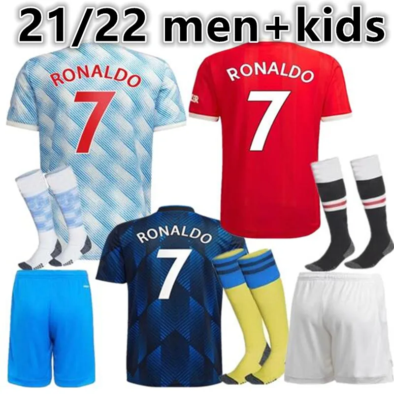 

new rd3 21 22 Manchester man kids kit SANCHO RONALDO RASHFORD jerseys POGBA CAVANI MARTIAL SHAW B. FERNANDES UNITED home shirt