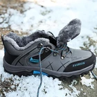 Зимняя плюшевая теплая походная обувь, мужские кроссовки, уличная Водонепроницаемая спортивная обувь, мужская обувь для скалолазания, Нескользящие ботинки Sapatos