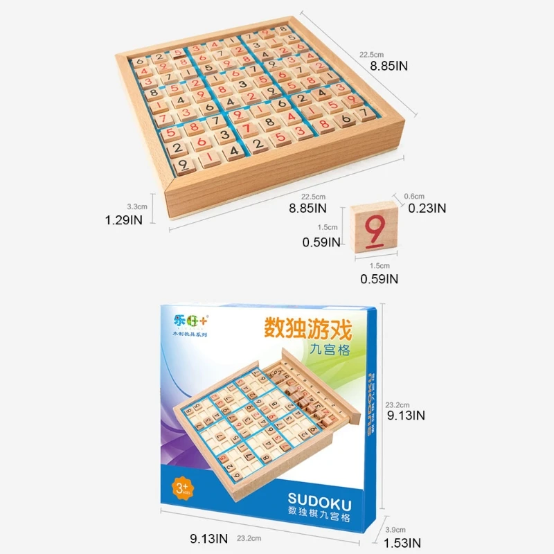 

Wooden Sudoku Board Game Montessori Toy Math Learning Board Puzzle Board Toy Mathematical Thinking Game with Drawer