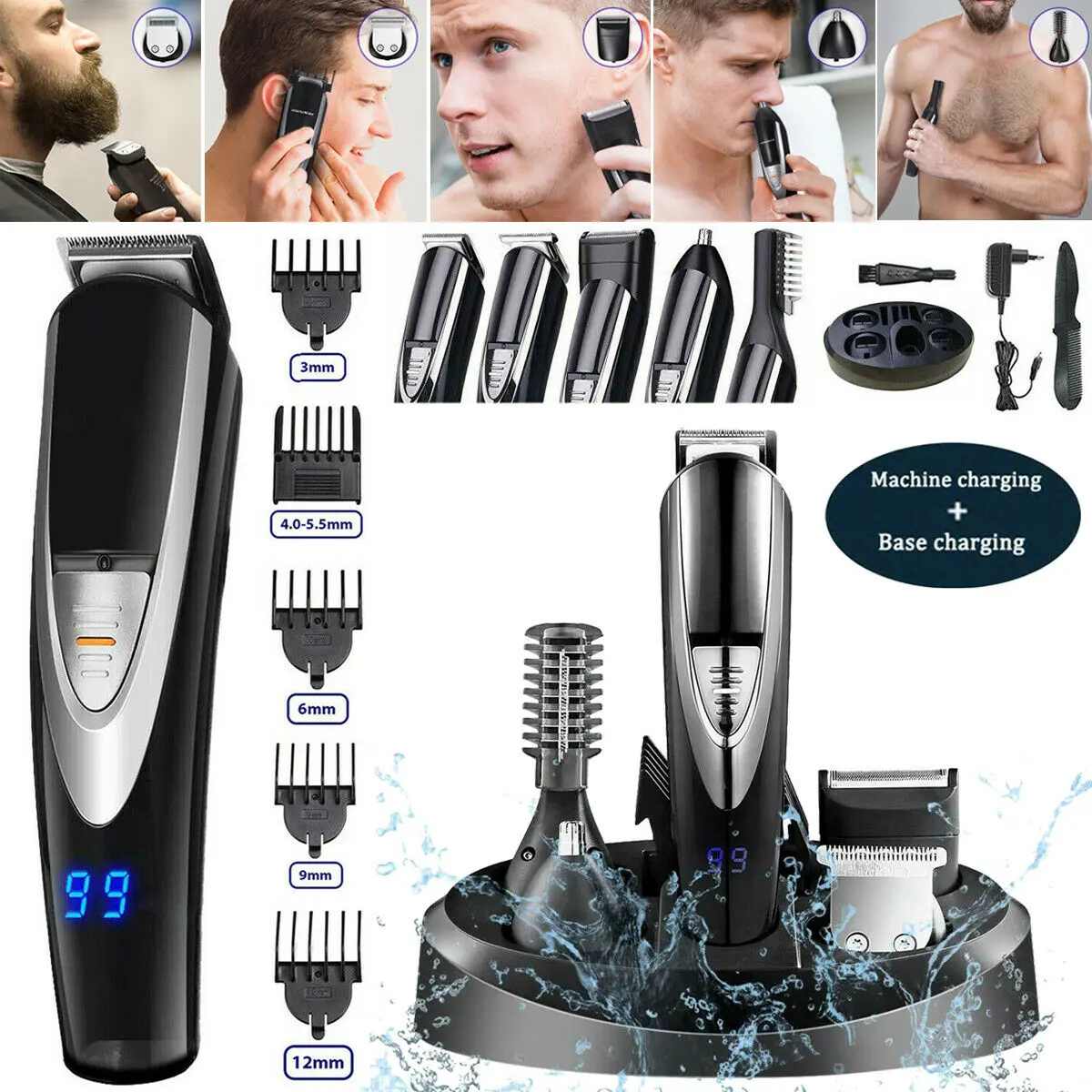 

Electric Shaver Grooming Kit Facial Body Hair Shaver for Men Beard Wet Dry Shaving Machine Rechargeable Electric Razor Shaver