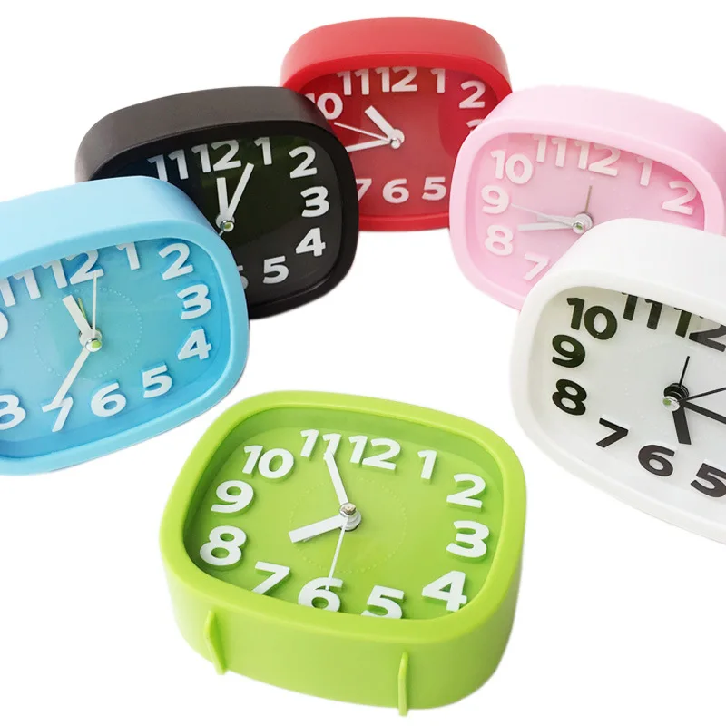 

Mute Stereo Digital Oval Candy Color Fashion Creative Korean Style Color Alarm Clock