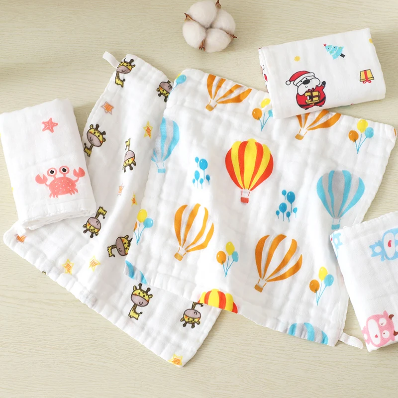 

Baby Face Towel Kids Towel 6 layers Muslin Cotton Soft Baby Towels Handkerchief Bathing Feeding Face Washcloth Wipe burp cloths