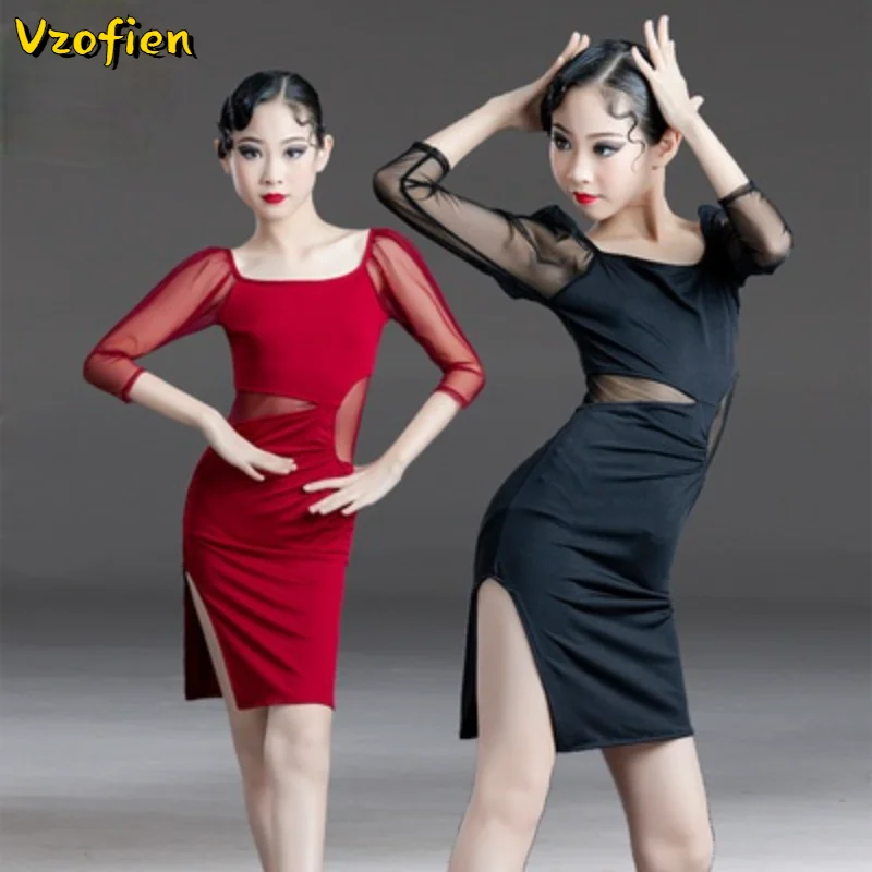 Детское тренировочное платье для латиноамериканских танцев Детский костюм