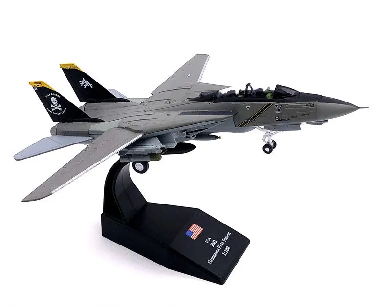 Wltk US Navy Grumman F-14A Tomcat Jolly Rogers Fighter 1/100 Diecast Model |