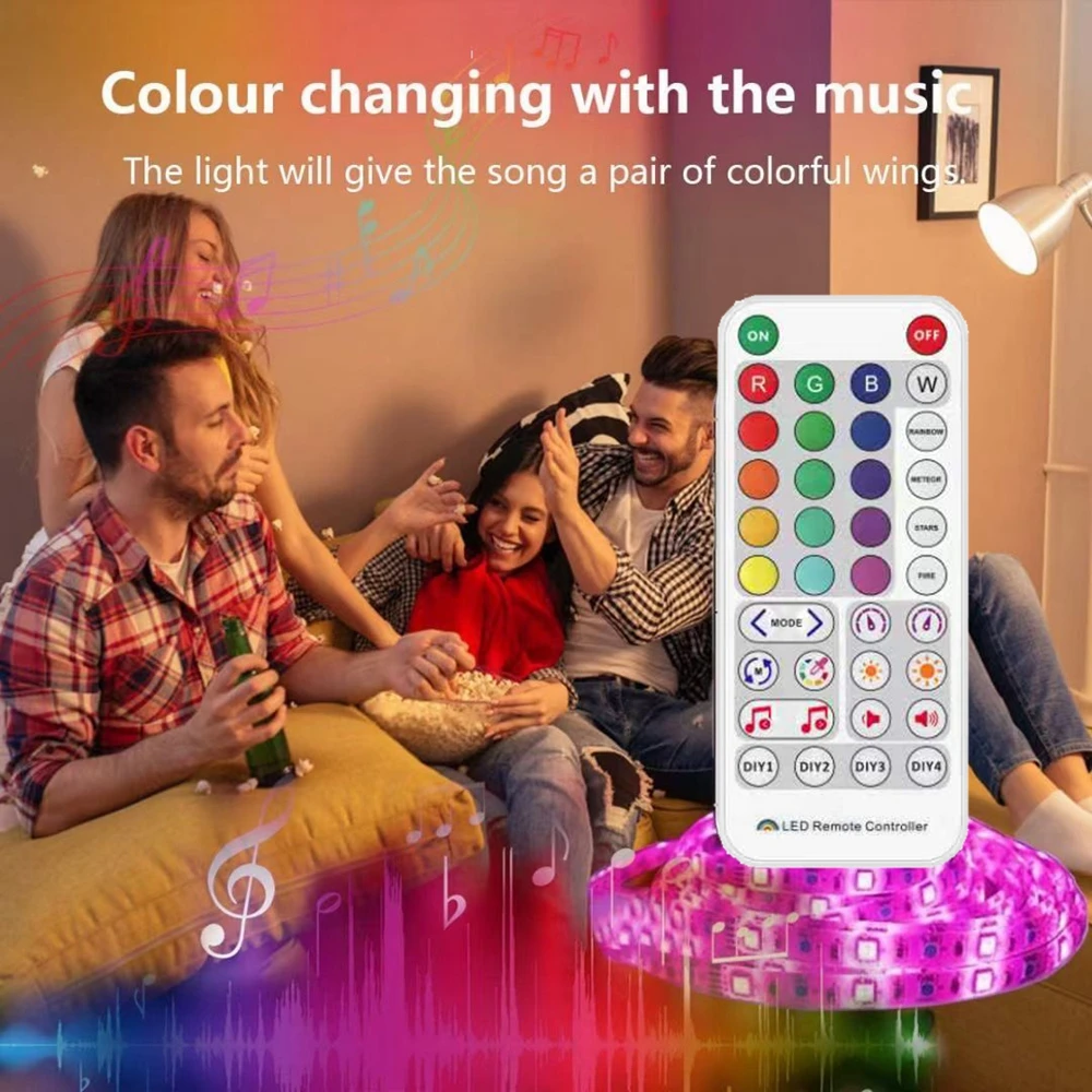 Светодиодная ленсветильник RGB WS2812B с Адресацией пикселей Wi-Fi/пульт