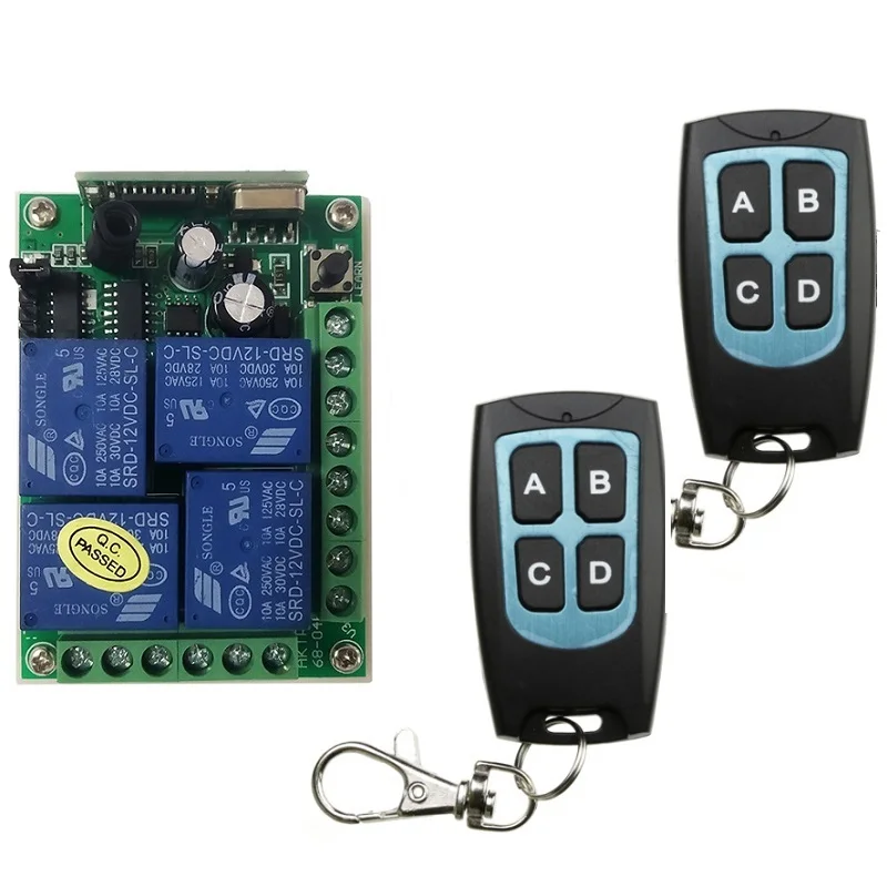 DC12V 4CH RF Беспроводной переключатель системы дистанционного управления приемник +