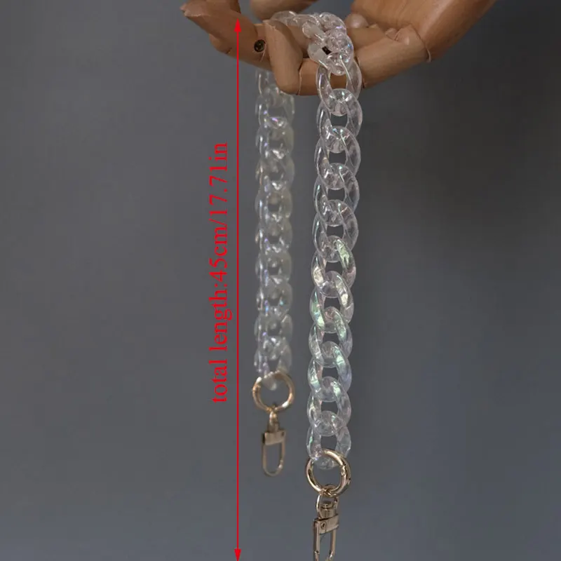 

Mix Color Women Clutch Chain Acrylic Handbag Chain Detachable Shoulder Bag Strap Durable Bag Chain Transparent Fashion Belt