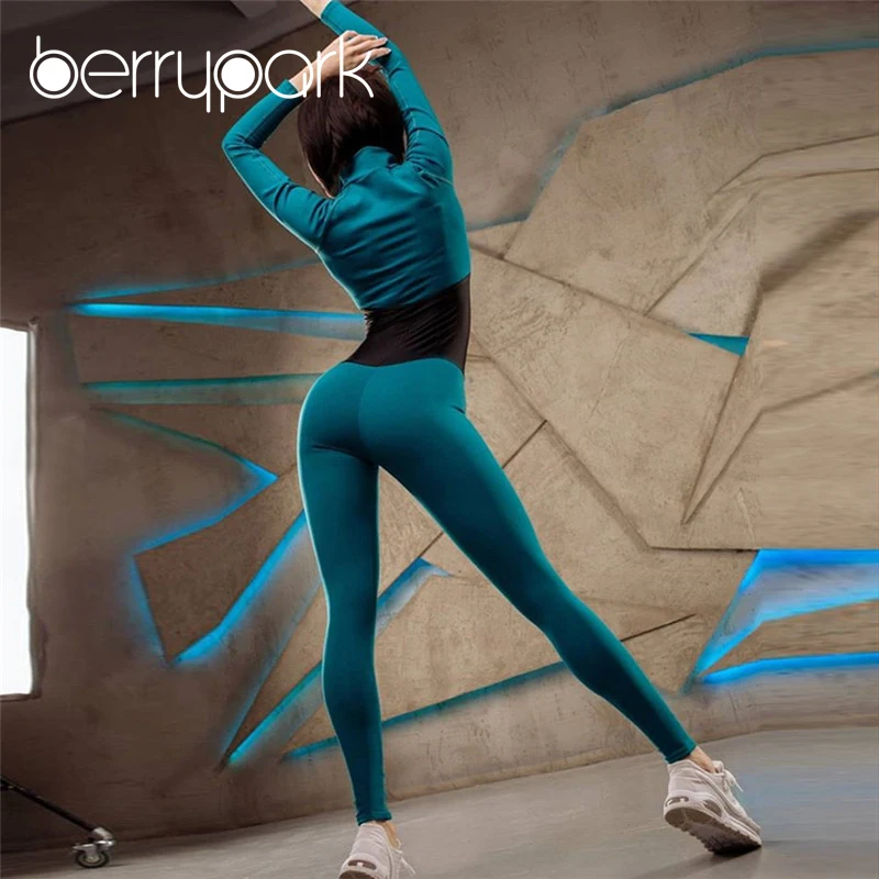 Эластичный Тонкий спортивный комбинезон 2019 зимний женский комплект для йоги на