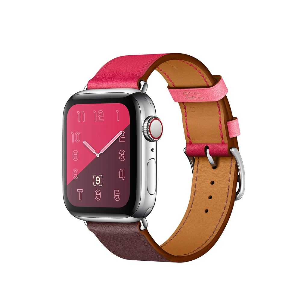 Кожаный браслет-петля для apple watch серии 5 4 44 мм 40 мм браслет-ремешок для часов iwatch 42 мм 38 мм Серия 1 2 3 - Цвет ремешка: rose-red