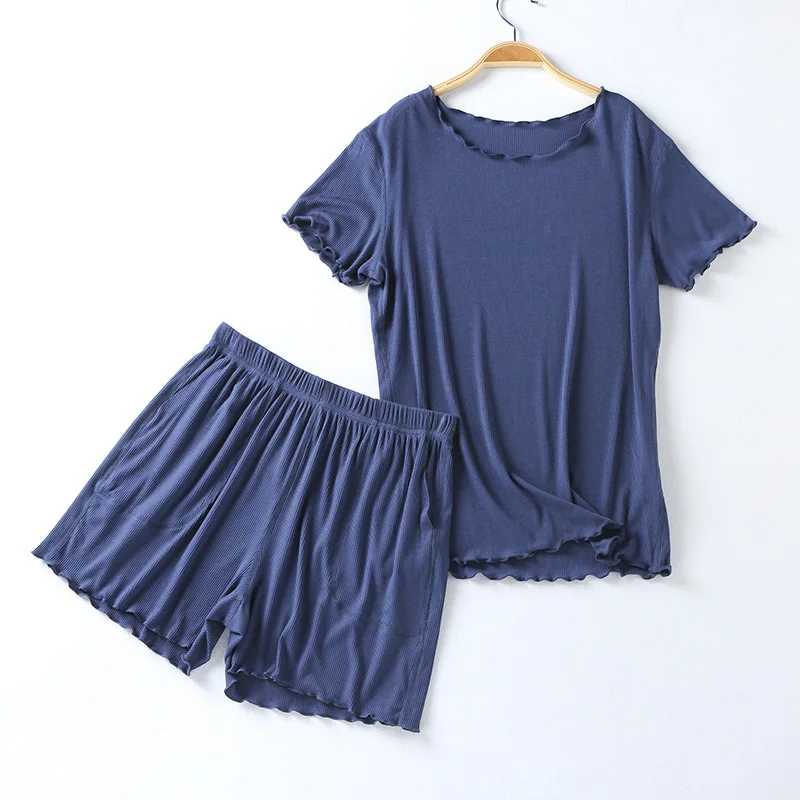 New Pyjama Pour Femme Short Sleeve Modal Sleepwear Set Large Size Pajamas Women Loungewear Home Clothes Korean Pijama Mujer 3XL