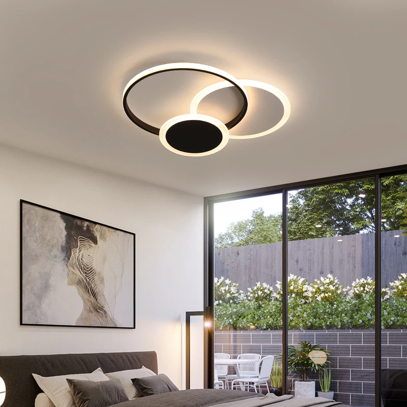 Современный минималистичный акриловый черно белый светодиодный потолочный