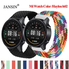 Плетеный соло-браслет для Xiaomi Mi Watch, цветной браслет, нейлоновый эластичный ремешок для Xiaomi Haylou Solar LS02, цветной ремешок для часов Mi Watch