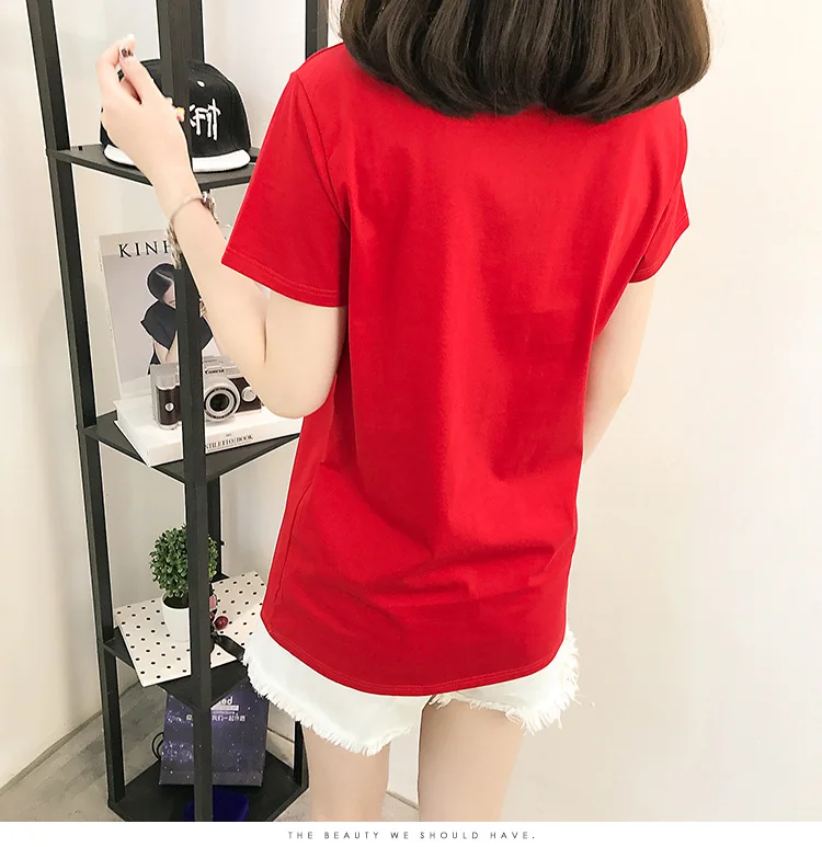 

Summer New Preppy Style Cotton Embroidery Letters Student O-Neck Short Sleeve T-Shirt Women 2021 Clothing Women
