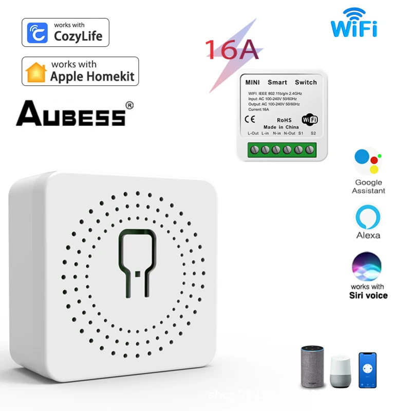 

Умный Wi-Fi-переключатель, 16 А, с функцией «сделай сам»