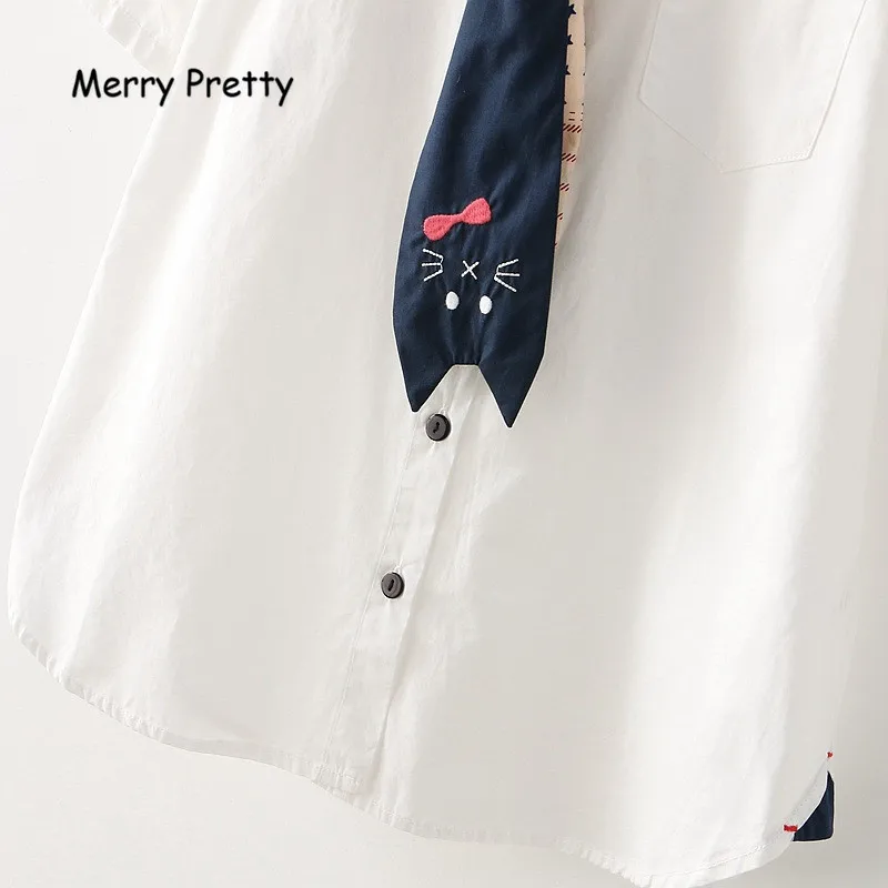 Белая Осенняя блузка Merry Pretty в японском стиле девушки Мори женская с принтом