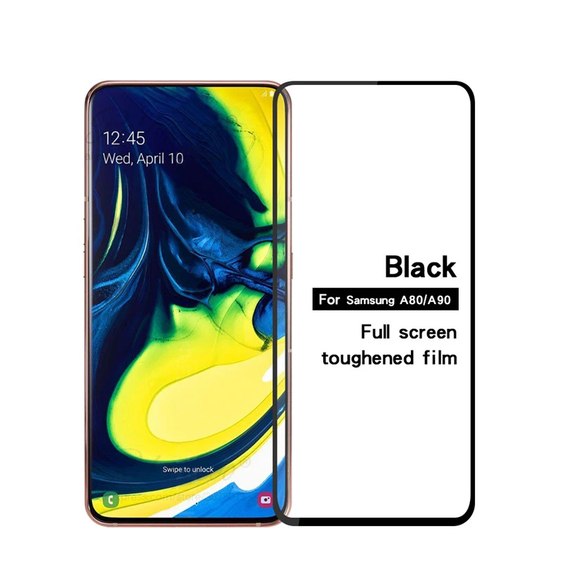 Black Защитное стекло для samsung A80 протектор экрана для samsung Galaxy A80 закаленное стекло a 80 sm-A805F A805 дисплей для автомобиля 9h - Цвет: Black