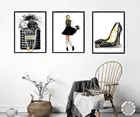 Картина на холсте с изображением девушек, с изображением черных духов, на высоких каблуках, плакаты и принты, Настенная картина для гостиной, домашний декор