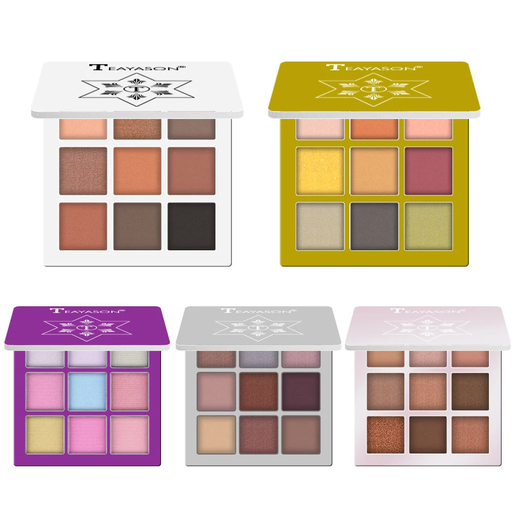 Палитра теней для век 9 цветов блестящие матовые тени палитра мерцающие и