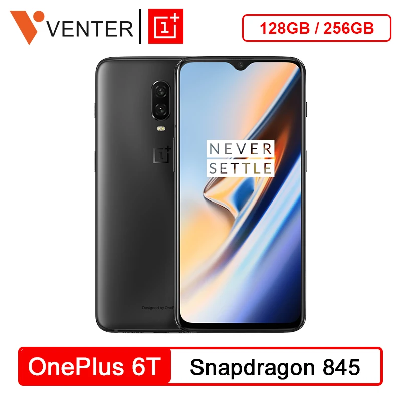 Мобильный телефон с глобальной ПЗУ Oneplus 6 T 6 T 8GB 128GB Snapdragon 845 6,4" на весь экран с функцией распознавания отпечатков пальцев 16 МП 20 МП