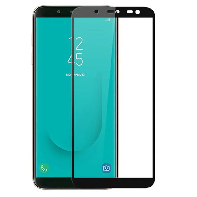 Black Защитное стекло для Galaxy J6 Plus Защитная пленка для экрана на Galxy J 4 6 J4 4J 6J Plus J4Plus J6Plus закаленное стекло 9H полное покрытие - Цвет: Black