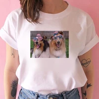 graphic tees tops lovely dog and cat print tshirts women funny t shirt white tops casual short camisetas mujer_t shirt