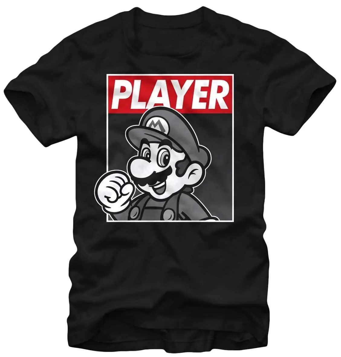Nintendo Super Mario плеер герой Черная Мужская футболка Новинка | одежда