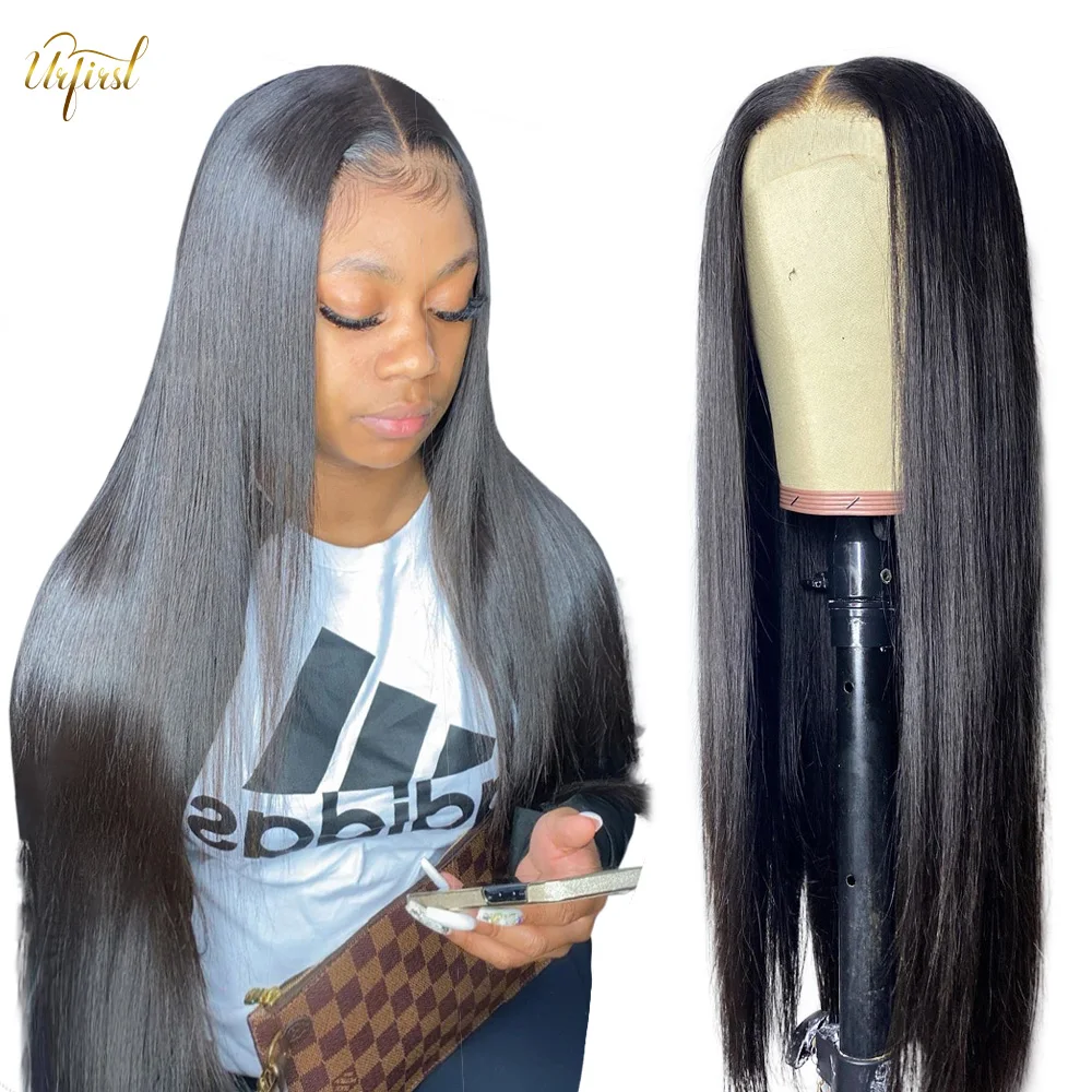 Urfirst Bone Straight Wig Transaprent Lace Wig Malaysian Middle T Part Human Hair Wigs For Black Women Remy Lace Wig Pre Plucked