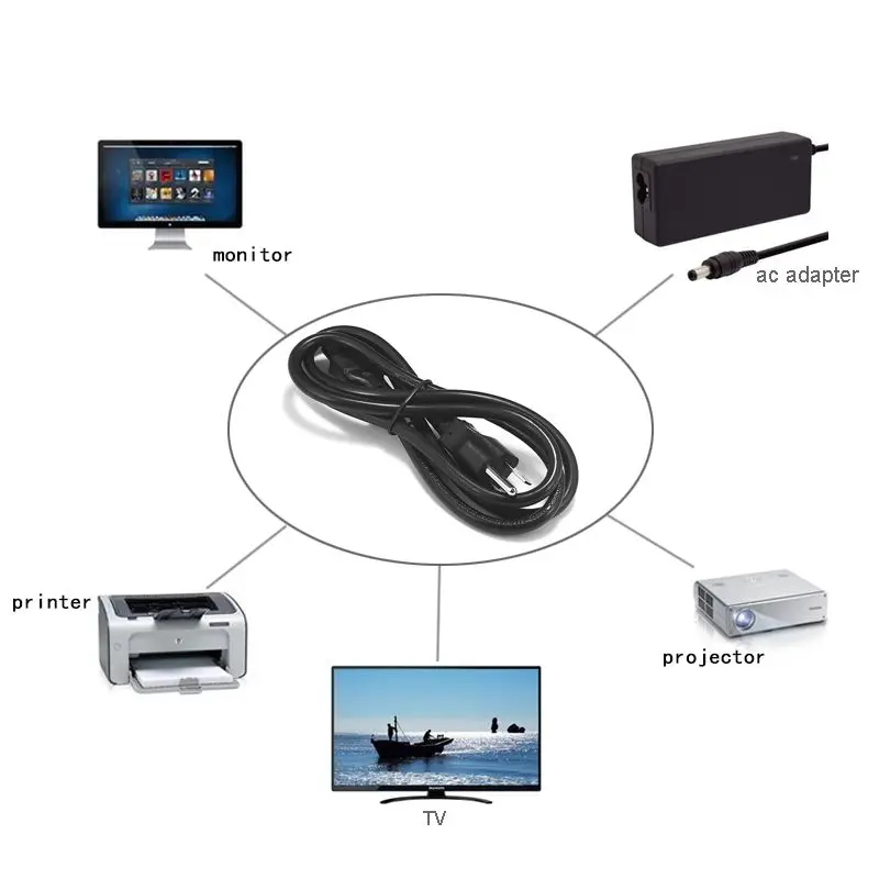Ноутбук удлинитель питания 1 2 м 5 США IEC C5 кабель для HP Dell Lenovo Sony Asus ноутбука|power cable