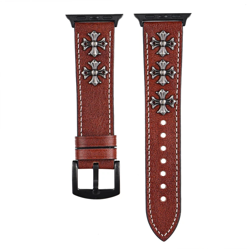 Brown B Кожаный ремешок для Apple watch band 44 мм 40 мм correa iwatch 42 мм 38 мм 3 2 Высококачественный Браслет для Apple watch 4 5 Аксессуары - Цвет ремешка: Brown B