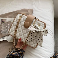 trendy scarf quilted shoulder bags for women brand designer large capacity high quality work ladies crossbody bags summer 2021