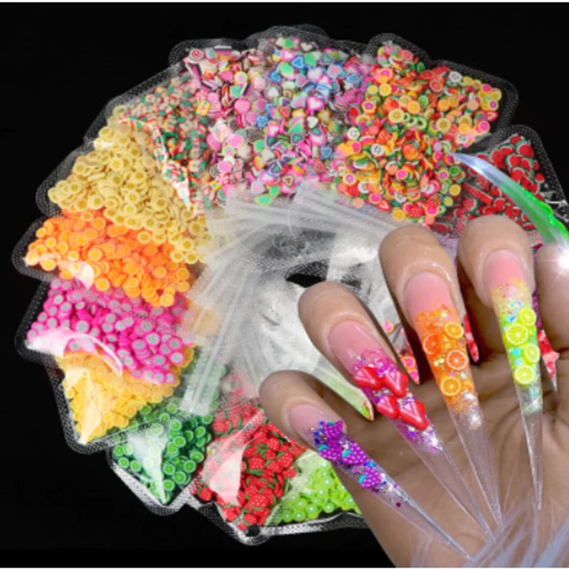 3D наклейка в виде фруктовых ломтиков 12 смешанных стилей полимерная глина для