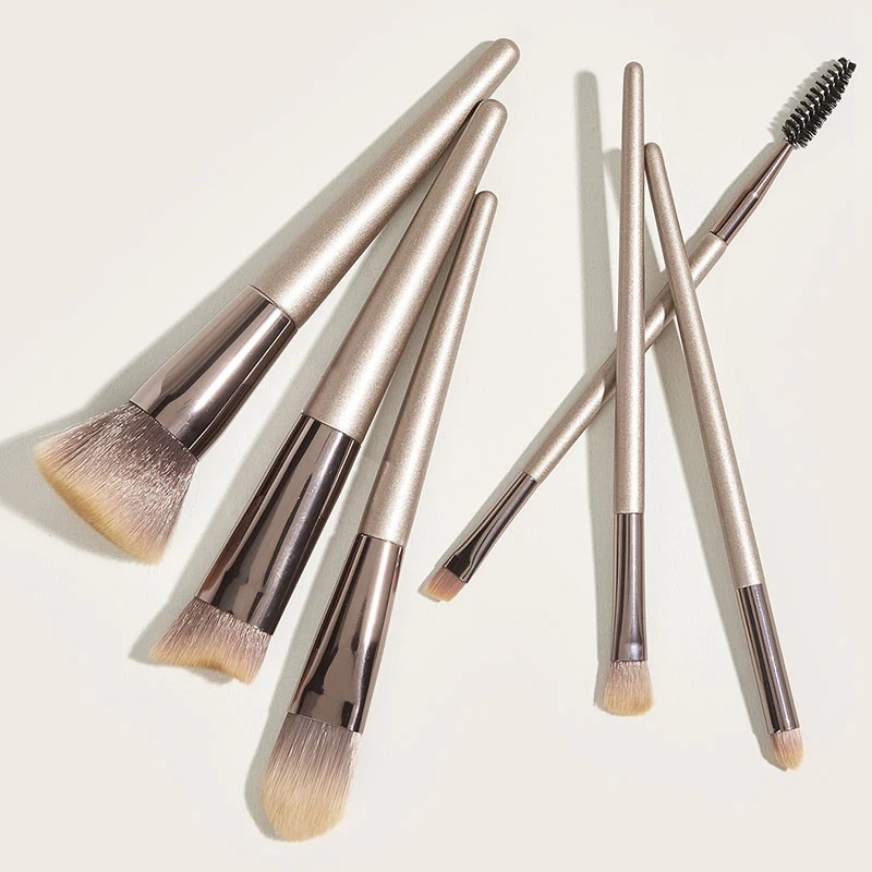 

6Pcs Champagne Makeup Brushes Set for Cosmetic Foundation Powder Blush Eyeshadow Blending Make Up Brush Beauty Tool