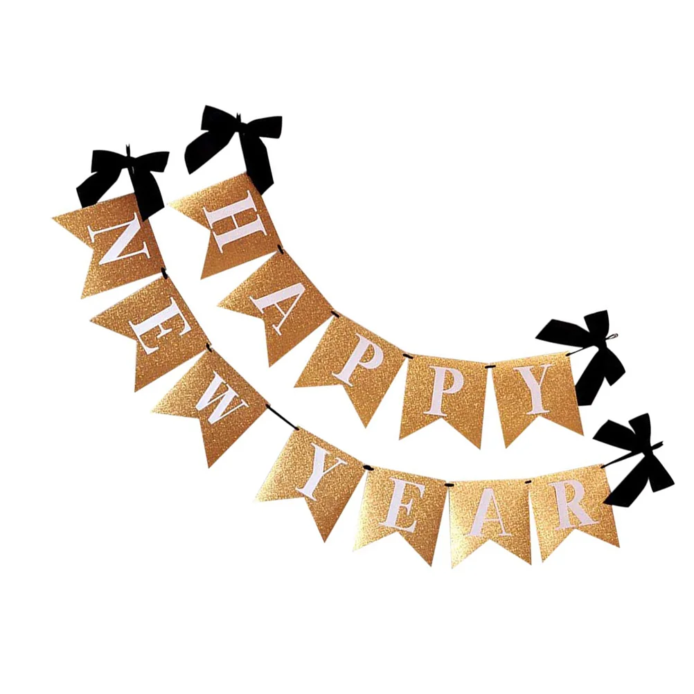 

Нежный тянущийся флаг на новый год, 1 шт., практичный подвесной бумажный баннер