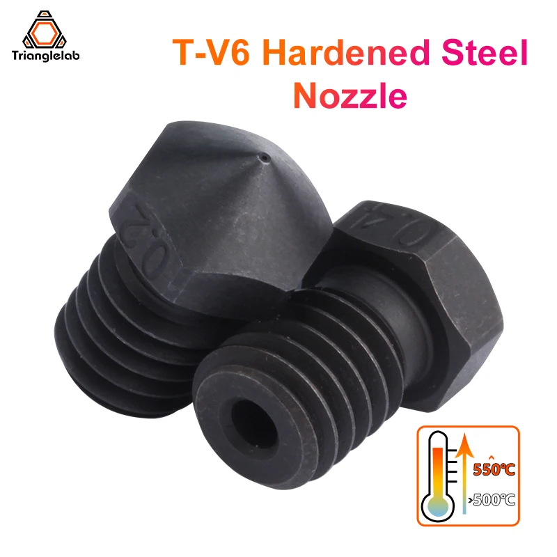 Trianglelab Hardened Steel T-V6 Nozzles high temperature 3D printER PEI PEEK Carbon fiber filament for  V6 hotend prusa MK3S