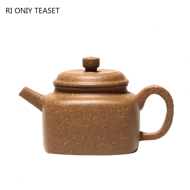 

180ml Creativity Yixing Purple Clay De Zhong Teapots Raw Ore Section Mud Square Tea Pot Home Zisha Filter Kettle Teaware Gifts