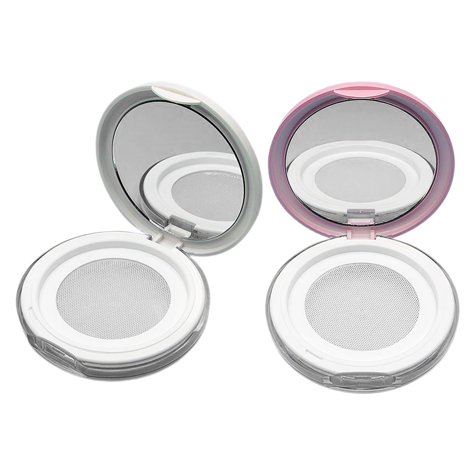 

3 ml 0.1 oz Empty Reusable Plastic Loose Powder Compact Container DIY Face Powder Makeup Jar with Mirror Travel Case