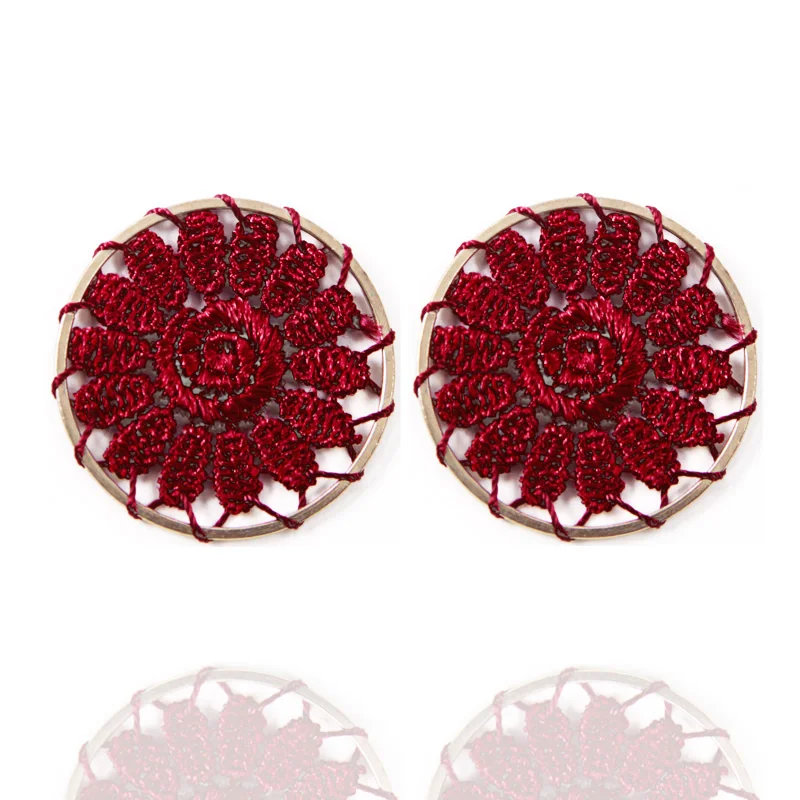 6 шт./лот серьги в сеточку с цветами фурнитура для рукоделия изготовления