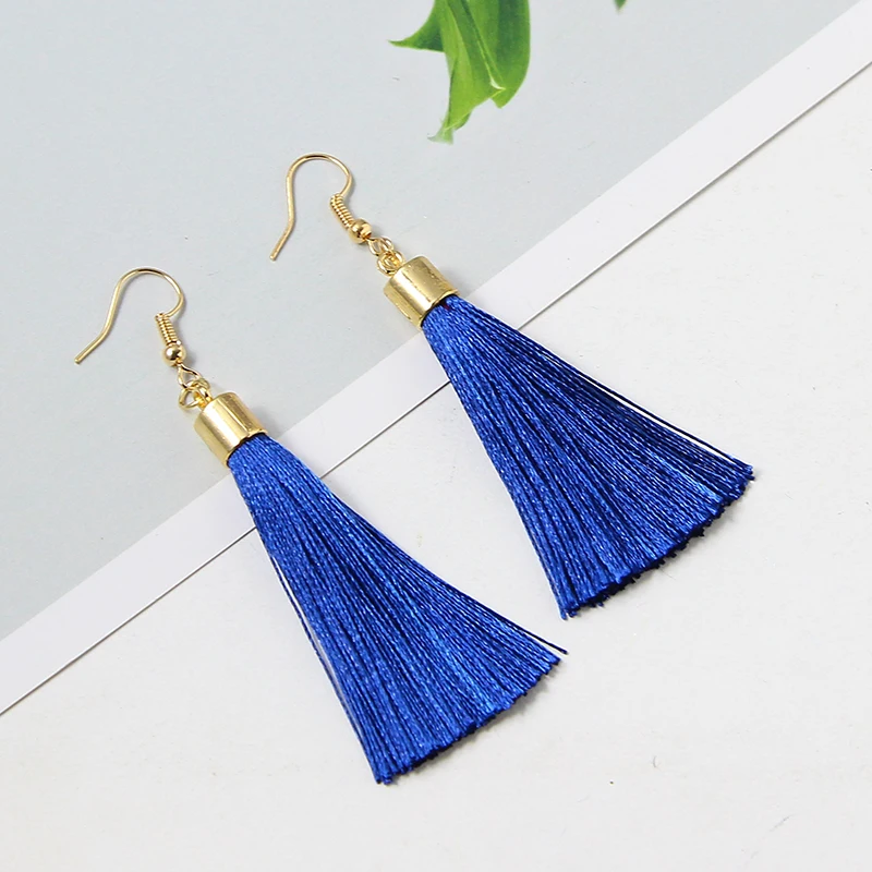 Сережки с кисточками Boho Длинные веревочные бахрома хлопок brincos серьги для женщин