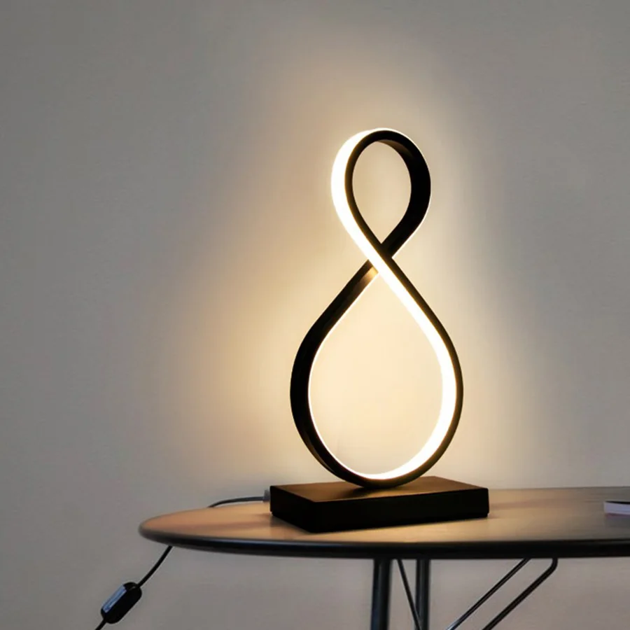 Простая настольная лампа в форме спирали офисный бар ночной Светильник